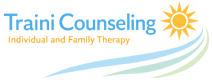 LogonewFile01 The Traini Counseling Group Abstract landscape logo with a blue sky orange sun and wavy blue and green shapes
